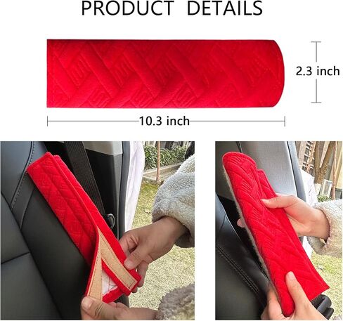 4 Pack Soft Car Seat Belt Cover Seat Belt Shoulder Pad(10.3'' X 2.3'') with Velcro Adjustable Plush Shoulder Strap Suitable for All Cars and Backpacks.(Black) in Saudi Arabia