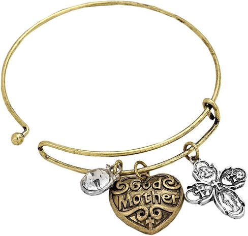 Rosemarie Collections Women's Inspritional Gift Religious Dangling Charms Hook Bangle Bracelet, 2.5" in Kuwait