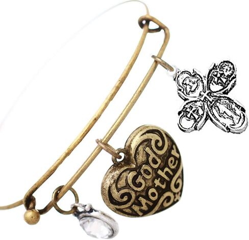Rosemarie Collections Women's Inspritional Gift Religious Dangling Charms Hook Bangle Bracelet, 2.5" in Kuwait