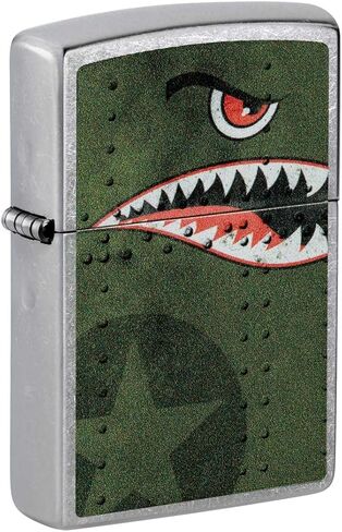 Zippo Lighter, Fighter Plane Nose Art, Shark Teeth - Green Matte 80976 in Kuwait