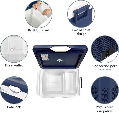 Car Refrigerator Portable 12V Fridge 32 Quart 12 Volt Freezer Compressor Cooler 12V/24V DC 110～240 V AC for Truck Van RV Camper SUV and Home Use in Kuwait