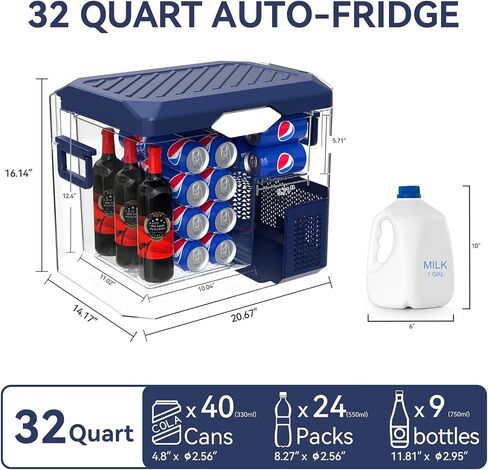 Car Refrigerator Portable 12V Fridge 32 Quart 12 Volt Freezer Compressor Cooler 12V/24V DC 110～240 V AC for Truck Van RV Camper SUV and Home Use in Kuwait