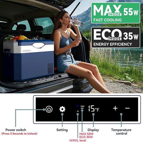 Car Refrigerator Portable 12V Fridge 32 Quart 12 Volt Freezer Compressor Cooler 12V/24V DC 110～240 V AC for Truck Van RV Camper SUV and Home Use in Kuwait
