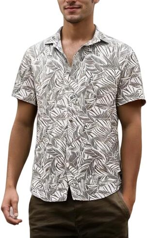 Men's Hawaiian Shirt Short Sleeves Printed Casual Button Down Funky Summer Tropical Holiday Beach Male Shirts in Saudi Arabia