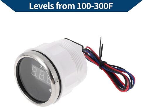 1.10" Universal Digital Water Temperature Gauge Kit with Red Joint Pipe Radiator Sensor Adaptor 100-300F - DC 12V Automotive LED Display in Saudi Arabia