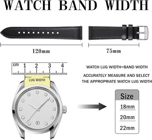 Anbeer أحزمة ساعة جلدية سريعة الإصدار، أحزمة ساعة أصلية للرجال والنساء، 18 مم 20 مم 22 مم حزام ساعة من الجلد الإيطالي، إبزيم من الفولاذ المقاوم للصدأ in Kuwait