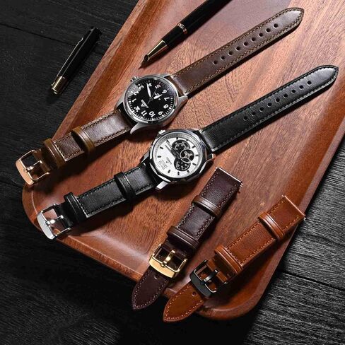 Anbeer أحزمة ساعة جلدية سريعة الإصدار، أحزمة ساعة أصلية للرجال والنساء، 18 مم 20 مم 22 مم حزام ساعة من الجلد الإيطالي، إبزيم من الفولاذ المقاوم للصدأ in Kuwait