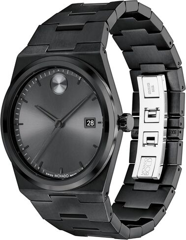 Movado Bold Quest Men's Sport Watch - Swiss Quartz Movement, Stainless Steel Link Bracelet - 5 ATM Water Resistance - Luxury Fashion Timepiece for Him - 40mm in Saudi Arabia