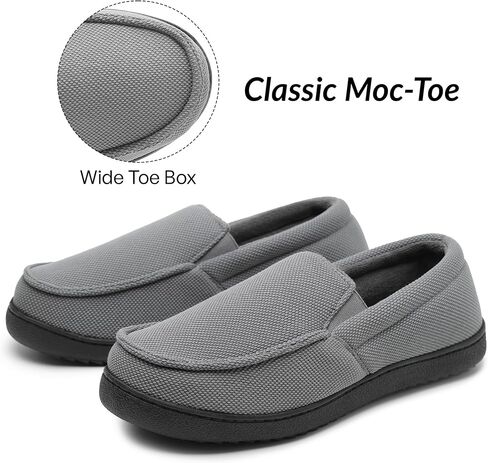festooning Men's Slippers Soft Comfy Memory Foam Slip On Non-Slip Rubber Hardsole Slipper Indoor Outdoor Warm House Shoes in Saudi Arabia