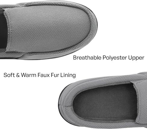 festooning Men's Slippers Soft Comfy Memory Foam Slip On Non-Slip Rubber Hardsole Slipper Indoor Outdoor Warm House Shoes in Saudi Arabia