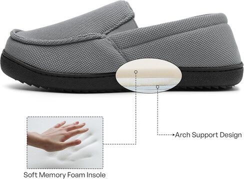 festooning Men's Slippers Soft Comfy Memory Foam Slip On Non-Slip Rubber Hardsole Slipper Indoor Outdoor Warm House Shoes in Saudi Arabia