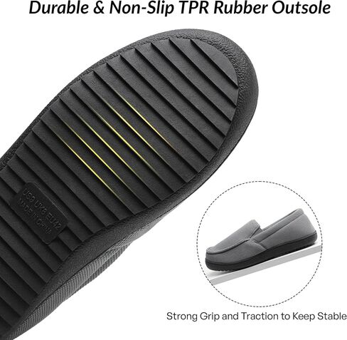 festooning Men's Slippers Soft Comfy Memory Foam Slip On Non-Slip Rubber Hardsole Slipper Indoor Outdoor Warm House Shoes in Saudi Arabia