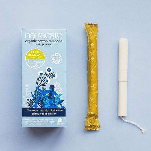 Natracare Non-Applicator 100% Organic Cotton Tampons, Super, Totally Chlorine Free, Biodegradable and Compostable (1 Pack, 10 Tampons Total) in Saudi Arabia