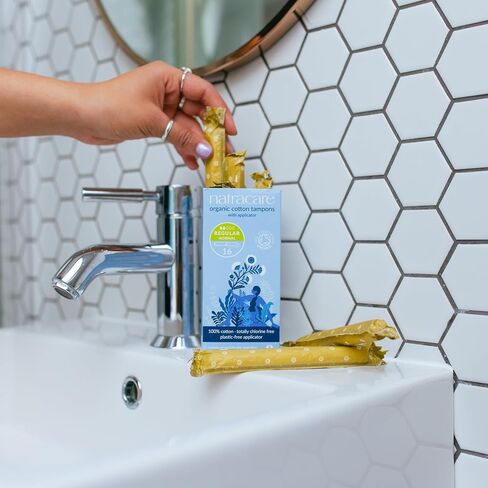 Natracare Non-Applicator 100% Organic Cotton Tampons, Super, Totally Chlorine Free, Biodegradable and Compostable (1 Pack, 10 Tampons Total) in Saudi Arabia