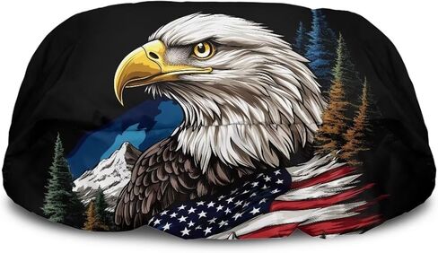Eagle American Flag Waterproof Winch Cover, Badlands Winch Cover, Breathable Winch Dust Covers, Winch Protection Cover Dust-Proof, UV-Resistant for Electric Winches in Kuwait