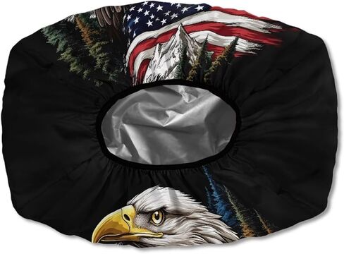Eagle American Flag Waterproof Winch Cover, Badlands Winch Cover, Breathable Winch Dust Covers, Winch Protection Cover Dust-Proof, UV-Resistant for Electric Winches in Kuwait