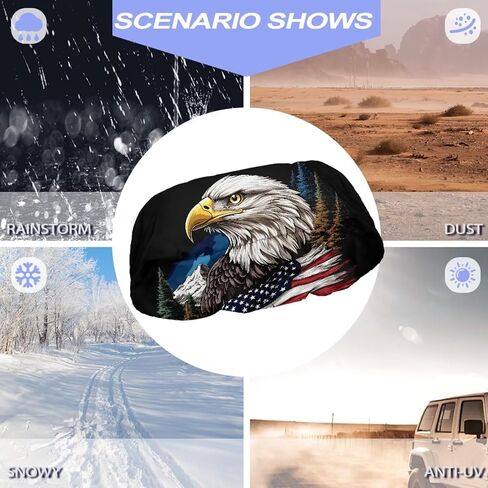 Eagle American Flag Waterproof Winch Cover, Badlands Winch Cover, Breathable Winch Dust Covers, Winch Protection Cover Dust-Proof, UV-Resistant for Electric Winches in Kuwait