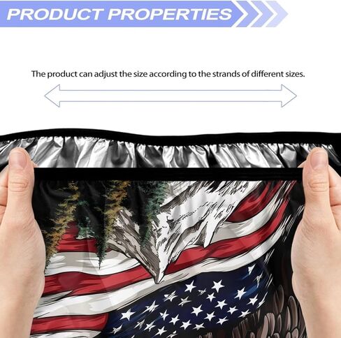Eagle American Flag Waterproof Winch Cover, Badlands Winch Cover, Breathable Winch Dust Covers, Winch Protection Cover Dust-Proof, UV-Resistant for Electric Winches in Kuwait