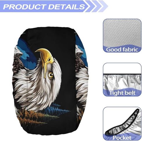 Eagle American Flag Waterproof Winch Cover, Badlands Winch Cover, Breathable Winch Dust Covers, Winch Protection Cover Dust-Proof, UV-Resistant for Electric Winches in Kuwait