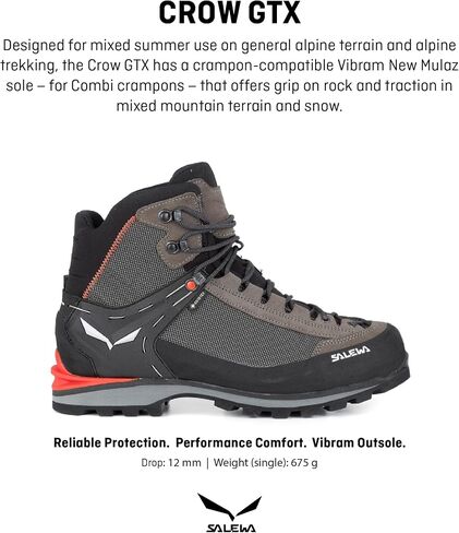 Salewa Men's Crow GTX Gore-Tex Trail Boots للرحلات والتسلق وتسلق الجبال in Saudi Arabia