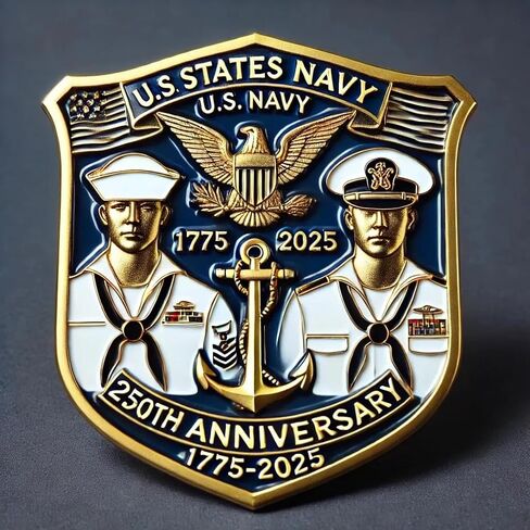 250th Anniversary U.S. NAVY Commemorative Pin, Marine Corps Army Military Emblem Lapel Alloy Button Brooches Veteran Collection Gift Jewelry in Saudi Arabia