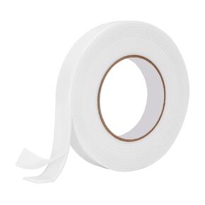 Double Sided White Foam Tape - PE Adhesive Foam Tape for Crafts, Car & Gap Filling Mountings, Home Decor, and Office Decor - Two Sided Foam Tape, Sticky Foam - 1.18inch x 33 Feet, 1/8 Thick (White)