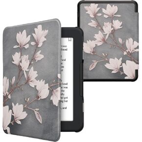 kwmobile Case Compatible with Barnes & Noble Nook Glowlight 4 Plus Case - eReader Cover - Girl and Books Black/Beige