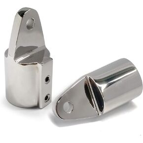 NRC&XRC Triangle Top Bimini Top Cap Eye End 1inch 7/8" with Two 1/4" Holes of The Eye Marine Stainless Steel 316 Heavy Duty (Pair)
