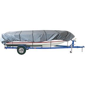 Grey 14ft Jon Boat Cover 210D Heavy Duty Trailerable Outdoor Boat Cover Replacement for Jon Boat 14ft Long Beam Width to 70