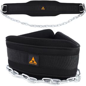 حزام غمس لرفع الأثقال، حزام وزن مع سلسلة فولاذية 36 بوصة لحزام السحب، حزام غمس للخصر من النيوبرين 10 مم لرفع الأثقال، القرفصاء، تدريب القوة، اللياقة البدنية في صالة الألعاب الرياضية، للرجال والنساء in Kuwait