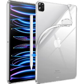 JETech Case for iPad Pro 11-Inch 2022/2021/2020 Model (4th/3rd/2nd Generation), Soft TPU Transparent Slim Shockproof Tablet Cover, Support Pencil 2nd Charging (Clear)