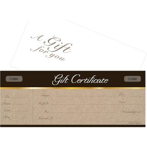 IMPACTONLINEPRINTING Blank Gift Certificates 25 set- Sephia on Kraft Image - Comes with Free matching Envelopes - Gift Coupons,Vouchers for Small Business