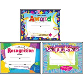 Colorful Award Certificates for Students and Professionals: Certificate of Award, Certificate of Recognition, Congratulations Certificate | Set of 3, Each Contains 30 Per Pack, 8.5 Inch x 11 Inch in Saudi Arabia