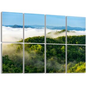 Acoustical Soundproof Wall Panels Beautiful mist green forest mountain Self-Adhesive Art Acoustic Panels Reduce Room Echo Reverberation Acoustic Treatment Wall Decor