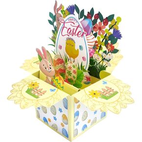 بطاقة عيد الفصح السعيدة المنبثقة، أرنب عيد الفصح المضحك مع بطاقة تهنئة ثلاثية الأبعاد للبيض، أفضل هدايا عيد الفصح للأطفال، الابن، الابنة، الصبي، الفتاة، الزوج، الزوجة in Kuwait