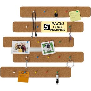 Cork Board Strips for Walls A Strong Adhesive Cork Board for Office 5 Cork Strips Bulletin Bar Strip with Pushpins for A Small Cork Board for Office Wall