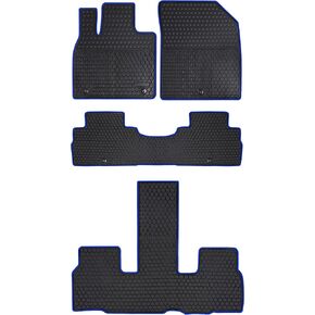 سجادات أرضية السيارة مناسبة خصيصًا لسيارة Hyundai Tucson 2021 2020 2019 2018 2017 2016 مجموعة بطانات أرضية من المطاط الثقيل القابل للغسل (في جميع الأحوال الجوية) باللون الأسود in Kuwait