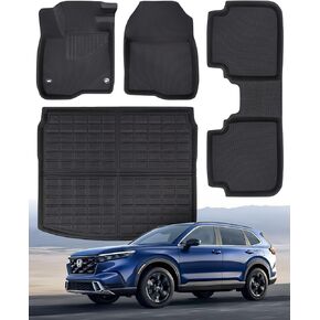 for Honda CRV 2024 2023 Floor Mats & Cargo Liner (Gas & Hybrid), All Weather Custom Fit XPE Car Floor Liners and Trunk Mat Full Set for Honda CR-V Accessories 2023 2024 Gift, 4PCS