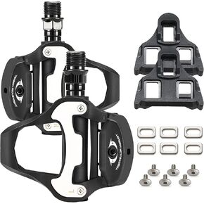 SAVADECK Road Bike Pedals, Aluminum Alloy Pedals with Cleats for Shimano/Look System, 9/16 Inch Self-Locking Clipless Pedals for Road Bike Race Bike MTB Spin Bike