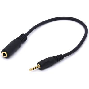2.5mm Male to 3.5mm Female Cable Headphone Audio Converter 4 Poles Stereo Adapter(20cm)