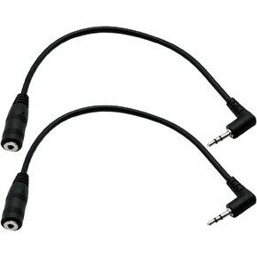 Seadream 2Pack Right Angled 3-Pole 2.5mm Male to 2.5mm Female Camera Remote,Headphone Headset Audio Adapter Cable Extender Stereo Jack (2Pack Straight)
