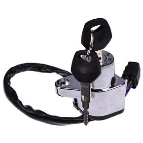 JEENDA Ignition Switch 27005-1215 Compatible with Kawasaki 1999-2008 Vulcan 1500 Nomad Drifter Classic with 2 Keys 27005-1256, 270051215, 270051256 Lock Assembly 5 Wires, 5 Pins