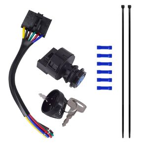 Ignition Key Switch and Harness Kit Fits for Polaris Ranger RZR Sportsman Scrambler Magnum Trail Blazer Trail Boss Xplorer Xpedition General INDY RMK Rush Switchback SKS 2878509 4012165 4011002