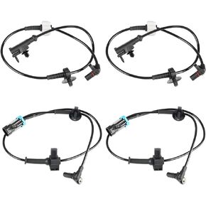 4 Pcs ABS Wheel Speed Sensor Compatible with Chevy Avalanche Silverado Suburban GMC Sierra Yukon 2007 to 2013, Cadillac Escalade 2007 to 2014, Replacement for 15121067, 15229012, Front and Rear