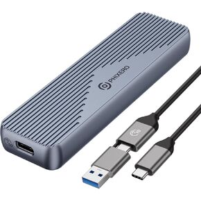 محول حاوية PHIXERO M.2 SATA NGFF SSD، حاوية خارجية صلبة USB 3.1 Gen 2 6 جيجابت في الثانية مع UASP، ألومنيوم، التوصيل والتشغيل، لـ 2280/2260/2242/2230 B-Key/B+M Key SATA SSD، بسعة تصل إلى 4 تيرابايت (رمادي)