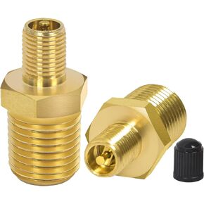 Air Inflator Adapter 1/4 NPT (m) to Standard Schrader Valve,Presta Valve Adapter for Air Compressor,Air Bags Spring Suspension for Semi Truck Trailers (1/4 NPT - 1PCS)