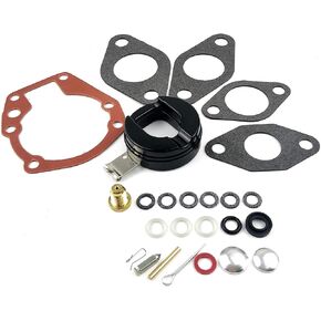 439071 Carb Rebuild Kit with Float Replaces Johnson Evinrude OMC BRP 1.5-20 HP Boat Motor Engine Carburetor Repair Parts Sierra 18-7043 382045 382046 382047 382049 383052 0439071 0398532