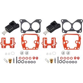 2 Pack Carburetor Rebuild Kit Replacement for Johnson Evinrude V4 85 90 100 115 125 140 HP