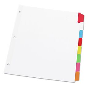 Universal 20819 Write-On/Erasable Indexes, Eight Multicolor Tabs, Letter, White (UNV20819)