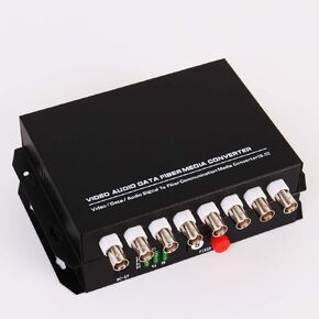 GESD 4 Video Data Fiber Optic Media Converter Analog Video Over Singlemode Fiber Optic Interface BNC FC Signal up 20Km (1Pair Transmitter and Receiver) for CCTV Cameras Surveillance System